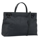 Salvatore Ferragamo Gancini Hand Bag Nylon 2way Black Silver Auth 166849-1