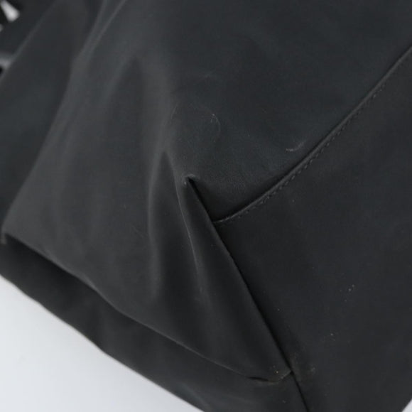 Salvatore Ferragamo Gancini Hand Bag Nylon 2way Black Silver Auth 166849