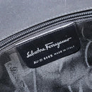 Salvatore Ferragamo Gancini Hand Bag Nylon 2way Black Silver Auth 166849-17