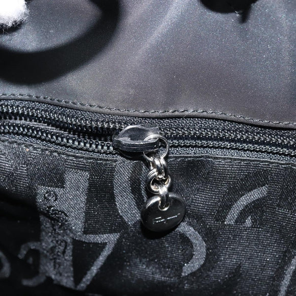 Salvatore Ferragamo Gancini Hand Bag Nylon 2way Black Silver Auth 166849