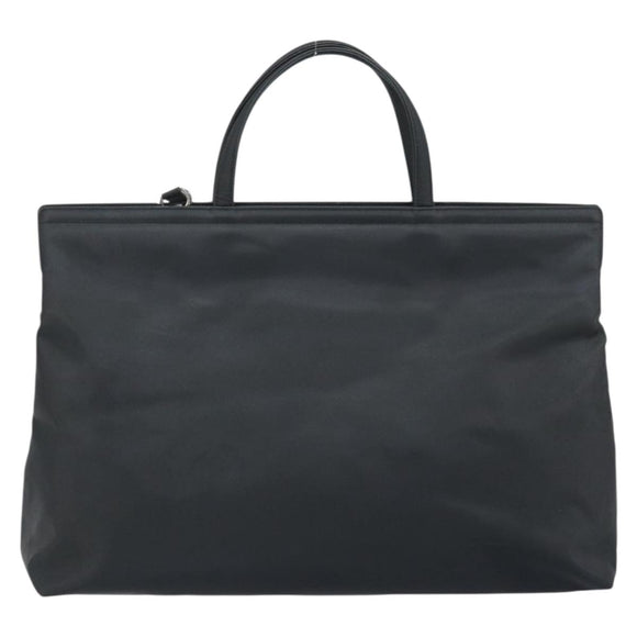Salvatore Ferragamo Gancini Hand Bag Nylon 2way Black Silver Auth 166849