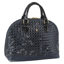 BALLY Hand Bag Leather Black Gold Auth 166850-1