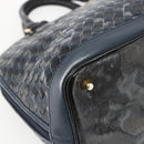 BALLY Hand Bag Leather Black Gold Auth 166850-11