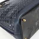 BALLY Hand Bag Leather Black Gold Auth 166850-13