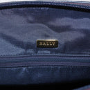 BALLY Hand Bag Leather Black Gold Auth 166850-15