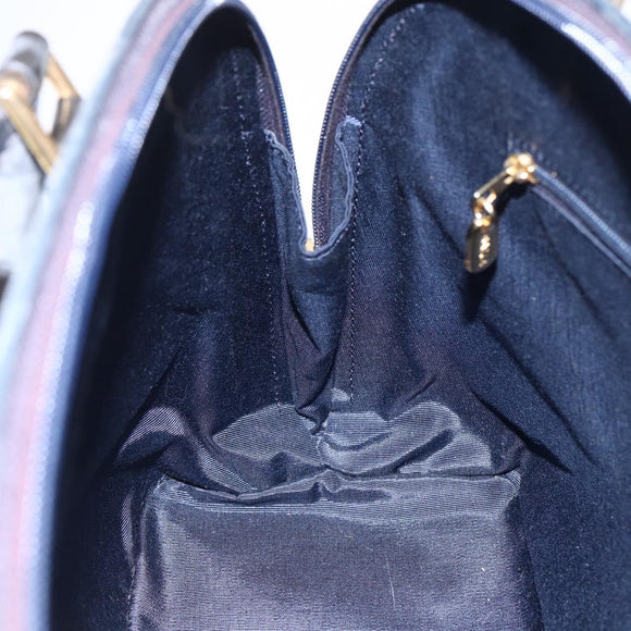 BALLY Hand Bag Leather Black Gold Auth 166850
