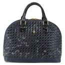 BALLY Hand Bag Leather Black Gold Auth 166850-2