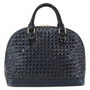BALLY Hand Bag Leather Black Gold Auth 166850-3