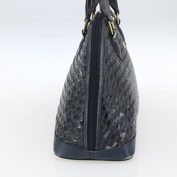 BALLY Hand Bag Leather Black Gold Auth 166850