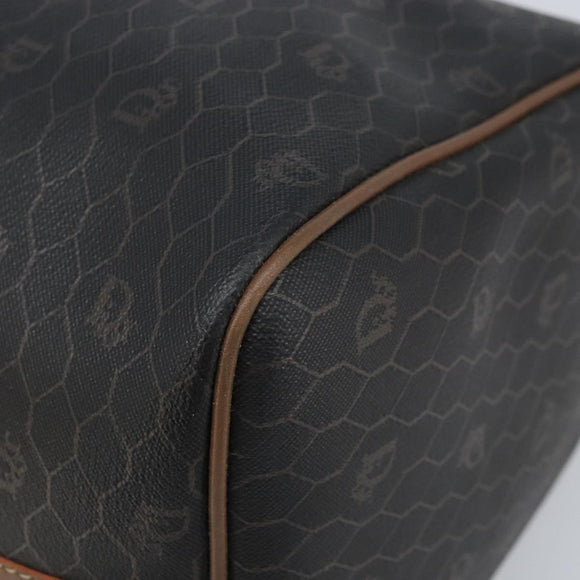 Christian Dior Honingraat Canvas Handtas PVC Zwart Goud Authentic 166851