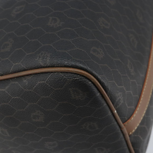 Christian Dior Honingraat Canvas Handtas PVC Zwart Goud Authentic 166851