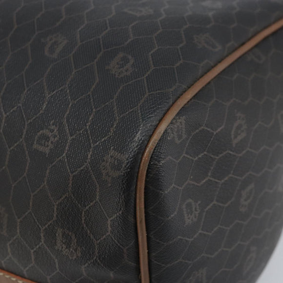 Christian Dior Honingraat Canvas Handtas PVC Zwart Goud Authentic 166851