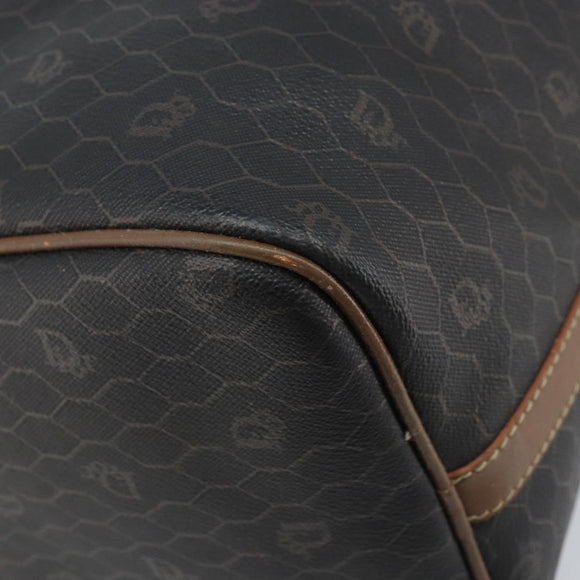 Christian Dior Honingraat Canvas Handtas PVC Zwart Goud Authentic 166851