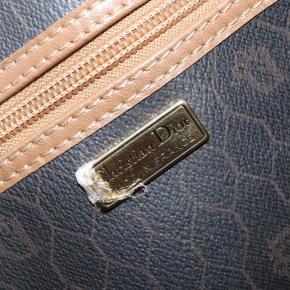 Christian Dior Honingraat Canvas Handtas PVC Zwart Goud Authentic 166851