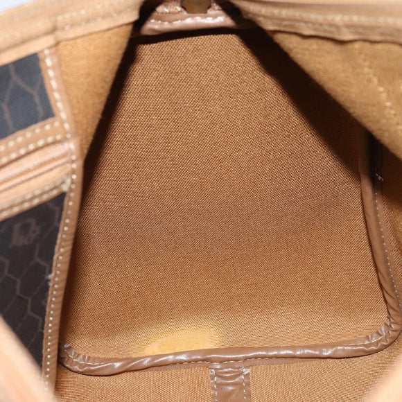 Christian Dior Honingraat Canvas Handtas PVC Zwart Goud Authentic 166851