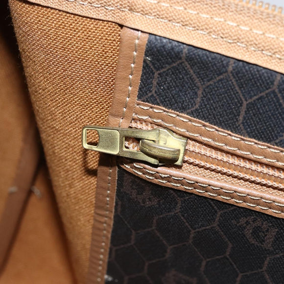 Christian Dior Honingraat Canvas Handtas PVC Zwart Goud Authentic 166851