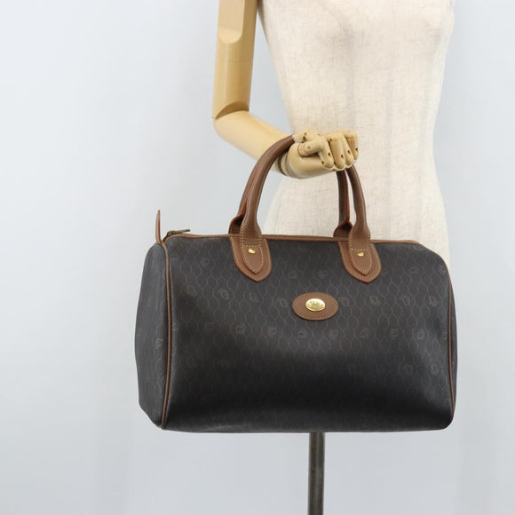 Christian Dior Honingraat Canvas Handtas PVC Zwart Goud Authentic 166851