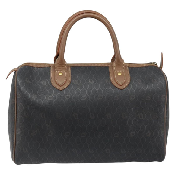 Christian Dior Honingraat Canvas Handtas PVC Zwart Goud Authentic 166851