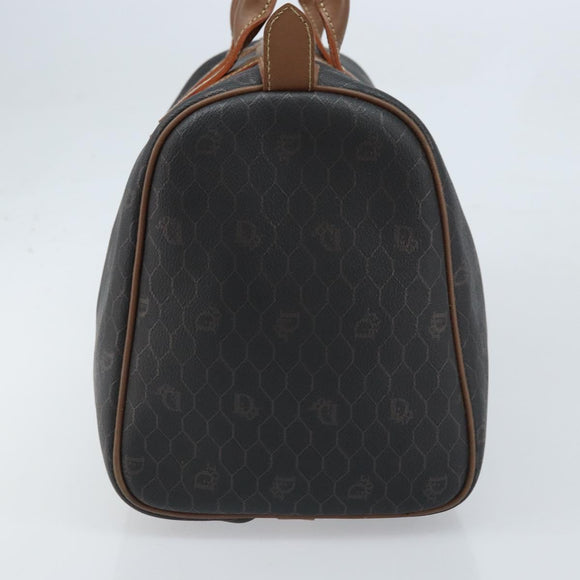 Christian Dior Honingraat Canvas Handtas PVC Zwart Goud Authentic 166851