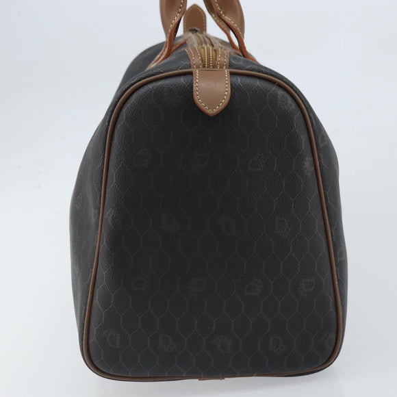 Christian Dior Honingraat Canvas Handtas PVC Zwart Goud Authentic 166851