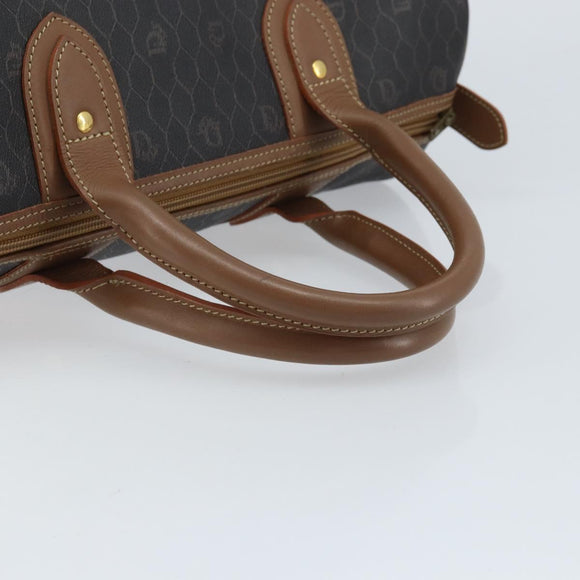 Christian Dior Honingraat Canvas Handtas PVC Zwart Goud Authentic 166851
