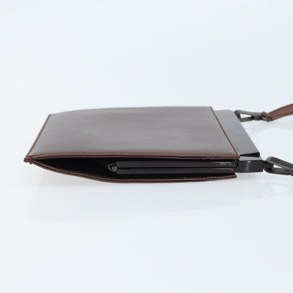 GUCCI Shoulder Bag Leather Metallic brown 004 0406 0498 Auth 166852
