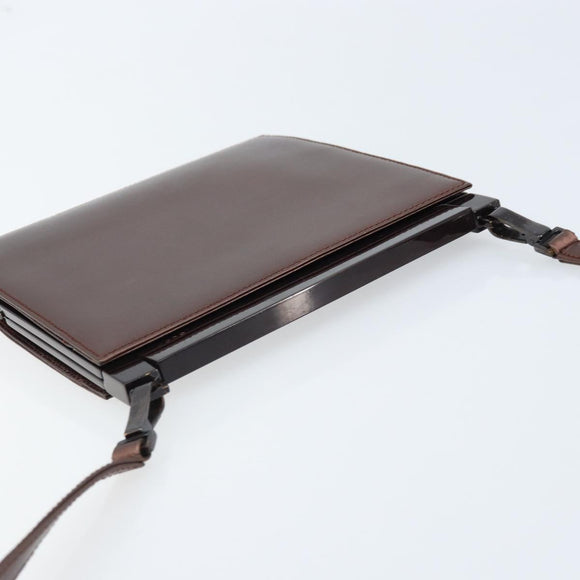 GUCCI Shoulder Bag Leather Metallic brown 004 0406 0498 Auth 166852