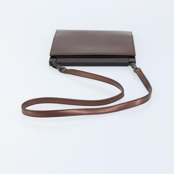 GUCCI Shoulder Bag Leather Metallic brown 004 0406 0498 Auth 166852