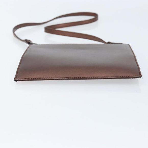 GUCCI Shoulder Bag Leather Metallic brown 004 0406 0498 Auth 166852