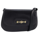 CELINE Shoulder Bag Leather Black Gold Auth 166854-1