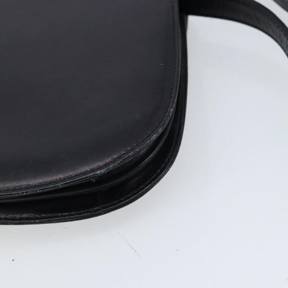 CELINE Shoulder Bag Leather Black Gold Auth 166854