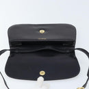 CELINE Shoulder Bag Leather Black Gold Auth 166854-15