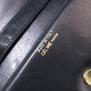 CELINE Shoulder Bag Leather Black Gold Auth 166854-16