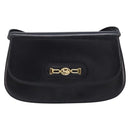CELINE Shoulder Bag Leather Black Gold Auth 166854-2