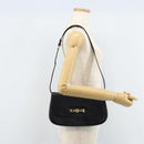 CELINE Shoulder Bag Leather Black Gold Auth 166854-22