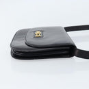 CELINE Shoulder Bag Leather Black Gold Auth 166854-4