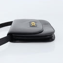 CELINE Shoulder Bag Leather Black Gold Auth 166854-5