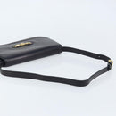 CELINE Shoulder Bag Leather Black Gold Auth 166854-7