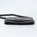 CELINE Shoulder Bag Leather Black Gold Auth 166854-9