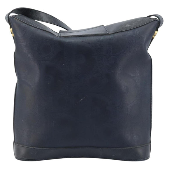 Christian Dior Shoulder Bag PVC Black Gold Auth 166855