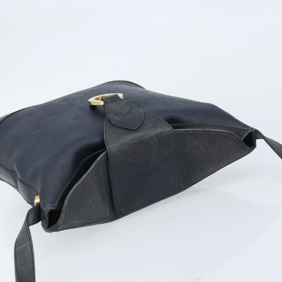 Christian Dior Shoulder Bag PVC Black Gold Auth 166855