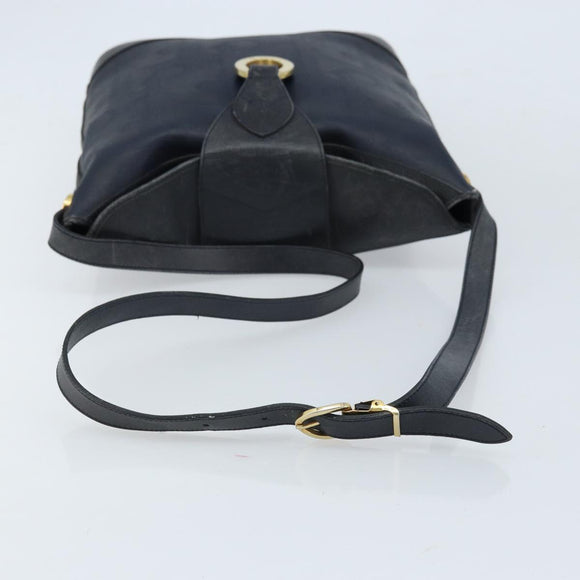 Christian Dior Shoulder Bag PVC Black Gold Auth 166855