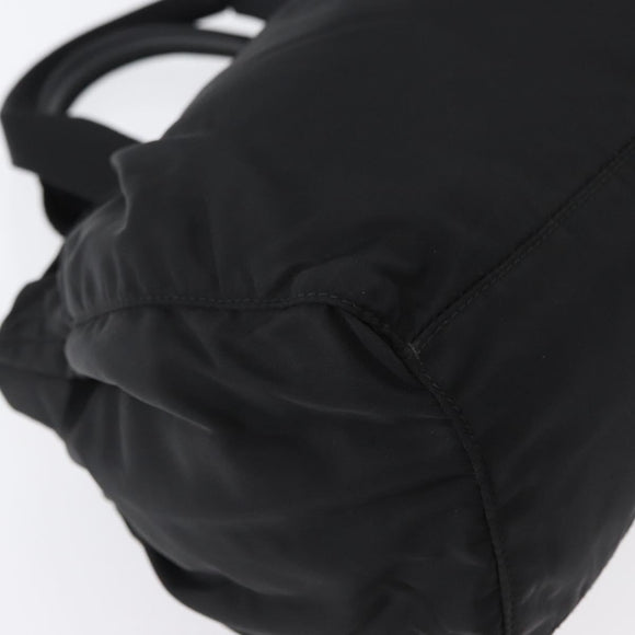 PRADA Hand Bag Nylon 2way Black Silver Auth 166856