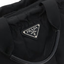PRADA Hand Bag Nylon 2way Black Silver Auth 166856-19