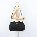 PRADA Hand Bag Nylon 2way Black Silver Auth 166856-25