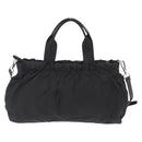 PRADA Hand Bag Nylon 2way Black Silver Auth 166856-2