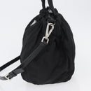 PRADA Hand Bag Nylon 2way Black Silver Auth 166856-3