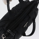 PRADA Hand Bag Nylon 2way Black Silver Auth 166856-6