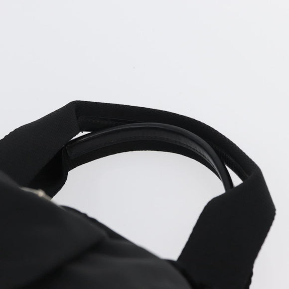 PRADA Hand Bag Nylon 2way Black Silver Auth 166856