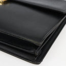 SAINT LAURENT Hand Bag Leather Black Gold Auth 166857-9